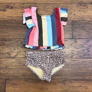 Pink Chicken Stripe/Leopard Tankini *
